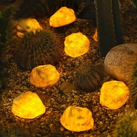Lampe solaire intelligente en pierre, éclairage de jardin extérieur, lampe solaire de pelouse led, lumière de roche de paysage JYO0030