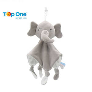 Top One Ventas al por mayor Edredón suave de dibujos animados Bebé Animal Pañuelo con anillo Papel Toalla de bebé Muñeca de juguete - Product Image 3