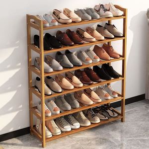 Supplier Natural Floor-Standing Multi-Layer Bamboo Rack, Minimalist Shoe Storage <b>Shelf</b> for Entryway Home Decor Furniture - Product Image 1