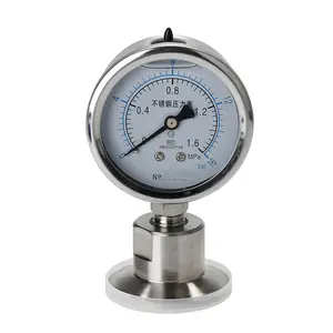 Isi minyak Manometer industri 100mm penjepit kimia segel Diaghragm pada meteran tekanan
