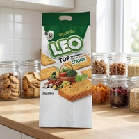 Voedselveilige, vochtbestendige plastic biscuitverpakking van Mylar, op maat bedrukt met gestanst handvat voor droge voedingsmiddelen