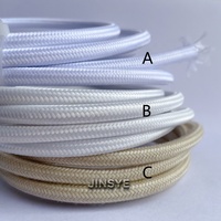 VDE/SAA 2 /3 Core 0.75mm Tissu Lampe Cordon Électrique Rond Pur Blanc Câble Poire Blanc Fil