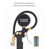 Gonfleur de pneus avec manomètre, grand cadran lumineux, embout d'air pivotant avec jauge et accessoires pour compresseur d'air