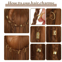 Lot de 60 Breloques et Pendentifs en Alliage Doré pour Cheveux, Idéal pour Dreadlocks et Accessoires de Coiffure – Vente en Gros