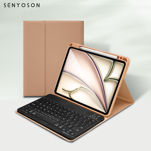 Étui clavier folio SYX 2025 pour iPad, clavier BT détachable, housse en cuir PU avec porte-stylet - Product Image 4