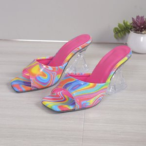 Sandalias de Tacón Alto con Plataforma de PVC Transparente para Mujer, Talla Grande, Cómodas, con Punta Abierta y Talón Descubierto, Novedad de Verano - Product Image 1