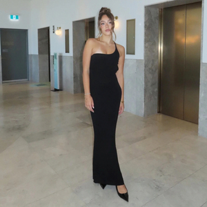 เดรสสายเดี่ยวเซ็กซี่หวานซ่อนเปรี้ยวสำหรับสาวๆ สไตล์ยุโรปอเมริกันใหม่ ทรงเข้ารูป ยืดหยุ่นได้ กระชับรูปร่าง ทรงเมอร์เมด ยาวแบบแม็กซี่ - Product Image 1