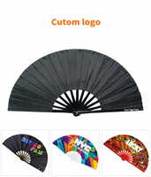 FAREA Dance, éventail pliant UV Clark Glow de 33 cm, grand format, écologique, en bambou, idéal pour les fêtes – Meilleure vente