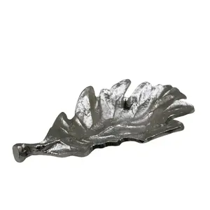 Plateau de service moderne luxueux en aluminium plaqué or, poli, en forme de feuille, de haute qualité, écologique, pour hôte - Product Image 5