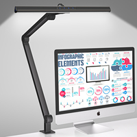 Lampe de bureau LED compacte pour écran unique, éclairage de bureau à faible consommation, bras réglable, lampe à pince pour lecture, étude, maison