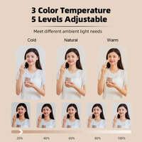 Anneau lumineux LED professionnel 600 mAh à marque privée, température de couleur réglable 2800-6000K, contrôle par application