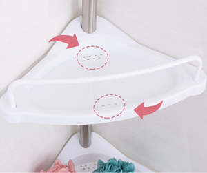 Organisateur <span class=keywords><strong>de</strong></span> <span class=keywords><strong>rangement</strong></span> en plastique pour salle <span class=keywords><strong>de</strong></span> bain, étagère <span class=keywords><strong>de</strong></span> <span class=keywords><strong>douche</strong></span> à tension d'angle, étagère murale, sans perçage, en acier inoxydable, télescopique - Product Image 6