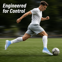 Chaussures de football professionnelles à tige haute, légères, respirantes, pliables, imperméables, crampons pour terrain ferme, pour hommes, pour l'extérieur