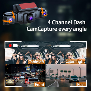 Dash Cam 360° con <span class=keywords><strong>4</strong></span> Obiettivi 1080P °   Dash Cam per Auto con Visione Notturna WiFi, Schermo IPS da 3 Pollici, Modalità Parcheggio 24 Ore e Sensore G - Product Image 6