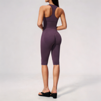 Ensemble de sport deux pièces pour femme GH de haute qualité, col en V, séchage rapide, coupe ajustée, léger, pour la course, le fitness et le yoga