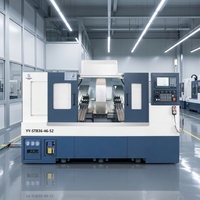 Tour CNC à lit incliné haute efficacité, système taïwanais, centre de tournage de précision à double broche