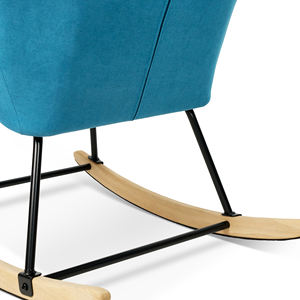 Sillón Mecedora Moderno de Tela Suave con Diseño a Rayas, Patas Cabriole, Alta Capacidad de Peso, para Sala de Estar, Dormitorio, Hotel - Product Image 5