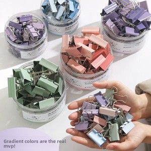 คลิปหนีบกระดาษโลหะสีโมรันดีไล่เฉดสี พร้อมที่ใส่บัตร รุ่นหางยาว รุ่น NJ0038 จากจีน - Product Image 4