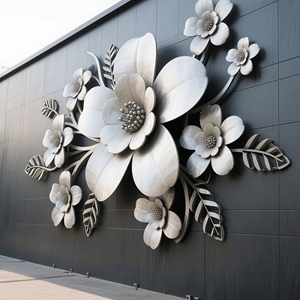 Sculture Floreali in Rilievo Personalizzate in Acciaio Inossidabile, Sculture Floreali 3D in Metallo per Decorazione d'Interni - Product Image 6