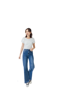 Manufacturers Custom Breathable Loose Fit Casual Summer <b>Stretch</b> Basic Straight Denim <b>Jeans</b> Fashion <b>Women</b> Streetwear - Product Image 3