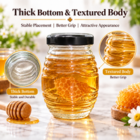 Botol Madu Kaca Bening Grosir Langsung dari Pabrik dengan Tutup Sekrup, untuk Selai, Acar & Saus Cabai, Tersedia Kustomisasi