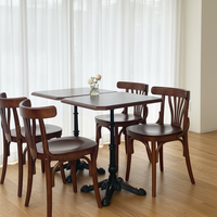 Ensemble table et chaises en bois massif de style rétro américain pour restaurants commerciaux, cafés, salons de thé et pâtisseries - Guangdong