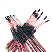 Resistor Penginderaan Suhu Pengisian Daya Nirkabel Kawat Berlapis Email Merah Termistor NTC Terbungkus Sensor Suhu MF51 Pemasangan Plug
