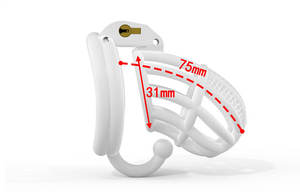 Dispositivo de castidad masculina Cage Master Series Bloqueo restrictivo detenido con anillo de 4 bases - Product Image 3