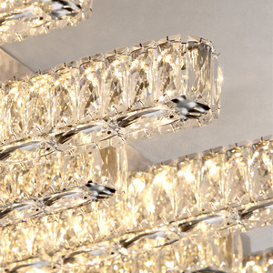 Gran oferta, lámpara de techo moderna, candelabro de cristal con diseño de onda dorada, lámpara inteligente, Base de hierro IP44 para oficina en casa - Product Image 5