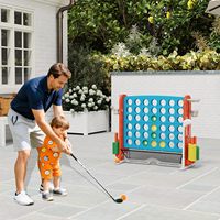 Jeu géant 4 en ligne pour enfants et adultes, jeu géant 4 en ligne pour enfants avec panier de basket, jeu de golf et jeux de lancer d'anneaux