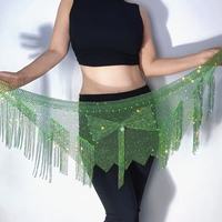 Écharpe de hanche délicate et brillante en maille de strass avec franges pour la danse du ventre