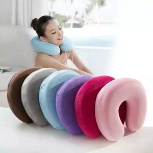 Hot Selling Customized Portable <b>U</b>-<b>Shaped</b> Knitted Memory Foam Travel <b>Pillow</b> for Airplane Use - Product Image 3