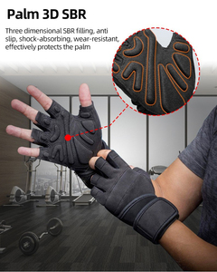 Protège-mains personnalisés en polyester pour la musculation, la remise en forme et l'exercice, antidérapants, rembourrés, demi-doigts, ajustables - Product Image 3