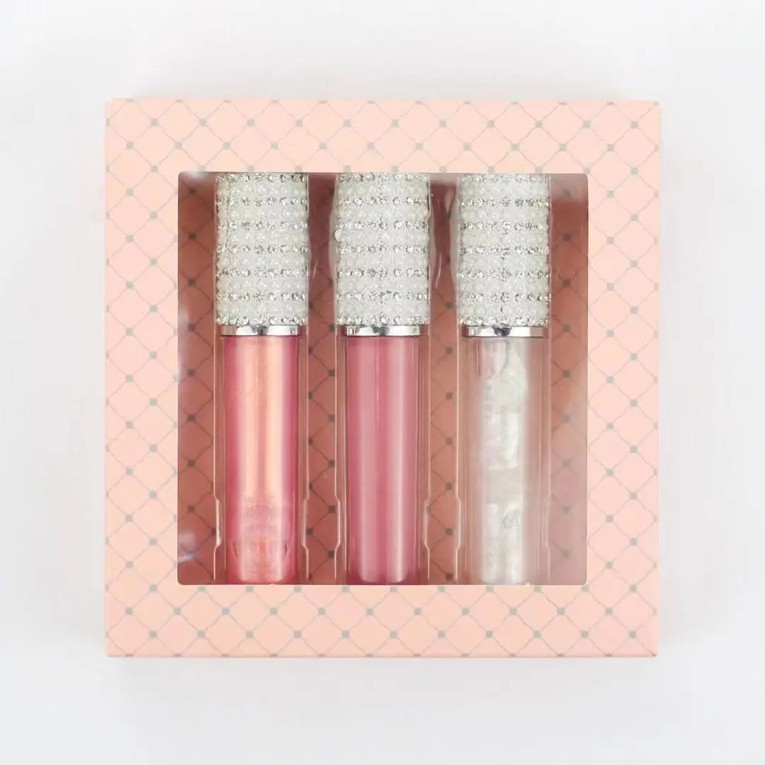 Make Your Own Pink Matte Glitter Lipstick Kit Squeeze Tubes Packaging Custom Mini Diy Lip Gloss Making Kit Private Label