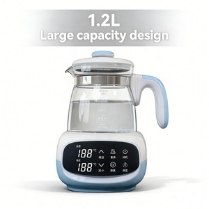 Calentador de Biberones Multifuncional de Vidrio, Hervidor Eléctrico con Control Preciso de Temperatura, Capacidad de 1200 ml, Libre de BPA para Bebés - Product Image 3