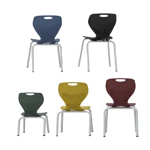 Cartmay School Furniture Plastic Chairs Primary Nursery Student Chair With Steel Tube Legs