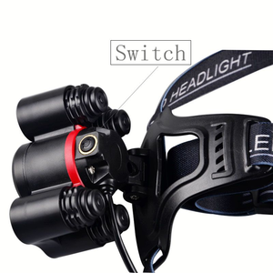 Nouvelle <span class=keywords><strong>lampe</strong></span> <span class=keywords><strong>frontale</strong></span> tactique à LED T6 super lumineuse, 4000 mAh, haute puissance, faisceau large réglable, rechargeable par USB, lampes de poche à LED - Product Image 5