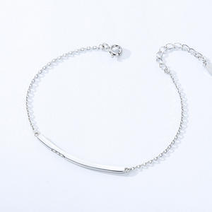 Bracelet chaîne ronde simple en argent sterling S925 motif souriant pour femme, bijou tendance personnalisable, version cuivre - Product Image 4