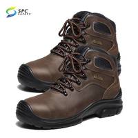 Chaussures de sécurité anti-eau entièrement en cuir anti-froid pour l'hiver chaussures de sécurité imperméables pour la construction minière chaussures de sécurité imperméables boisées marron pour hommes