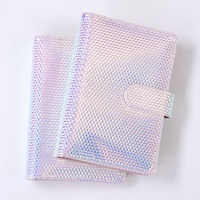 Quantité minimale de commande bas A6 chevauchement holographique argent organisateur classeur poches de poche avec catégorie autocollants feuilles de budget reliure à feuilles mobiles