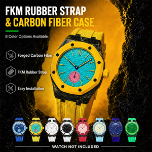 Caja de Reloj Personalizada Lionorm Royal Pop de Fibra de Carbono con Correa de Caucho FKM para AP -<span class=keywords><strong>swatch</strong></span> Royal Pop, Kit de Modificación de Reloj de Lujo - Product Image 1
