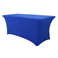 Housse de table rectangulaire en polyester élastique, fabriquée à la main et personnalisée en usine, pour cocktails, conférences et extérieur