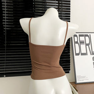 Atacado de Tops de Ginástica e Yoga Femininos de Alta Qualidade, com Decote Halter, Efeito Bandagem, Sensação Nude, Acolchoados, de Malha, Estilo Doce para Treino - Product Image 2