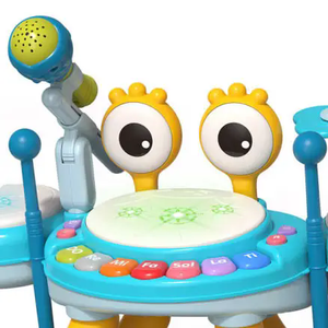Dowellin, juguetes musicales educativos para edades tempranas para bebés, juego de instrumentos musicales multifuncionales, juguetes electrónicos de tambor de <span class=keywords><strong>Jazz</strong></span> con micrófono - Product Image 4