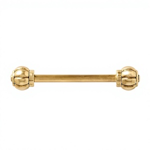Solid Brass <b>Door</b> <b>Handle</b> Cupboard Traditional Brass <b>Cabinet</b> Pull <b>Handle</b> Bar with Decorative Ends for <b>Kitchen</b> Furniture Accessory - Product Image 1