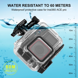 For Insta360 Ace Pro PULUZ 60m <strong>Underwater</strong> Waterproof Housing Case with Base Adapter Screw - Product Image 5