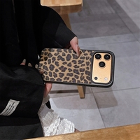 Coque de téléphone de luxe en TPU et PC à motif léopard pour iPhone 17 Pro, 16, 15 Pro Max, 14, 13 – Protection arrière de haute qualité