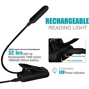 Vavofa Clip On Reading Light 7 <b>Led</b> Touch Control Rechargeable Book Light For <b>Bed</b> Reading - Product Image 4