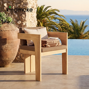 Muebles de Comedor de Lujo para Hoteles y Restaurantes, Juego de Muebles de Patio para Jardín y Piscina de Teca Sólida, Silla de Comedor Impermeable para Exteriores - Product Image 1