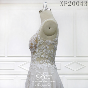 Moderno Vestido de Novia Estilo Princesa de Poliéster con Encaje y Tul con Apliques para <span class=keywords><strong>Boda</strong></span> <span class=keywords><strong>Civil</strong></span> - Product Image 5